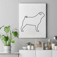 pug art carlino dog baby love deco frame square 3d print model - Mito3D