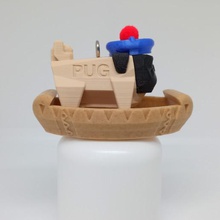 pug canoe gadget snow winter sport ski mops key-ring toy art dog animal 3d print model - Mito3D