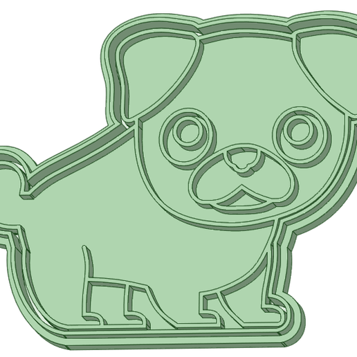 pug cookie cutter tool 3D print model - Mito3D