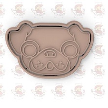 pug cookie cutter dog stamp 3d print model - Mito3D