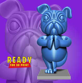pug cane cucciolo carina animale domestico divertente arte doggo burattino giocattolo decorazione 3d print model - Mito3D