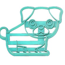 pug dog cookie cutter pet fondant tool 3d print model - Mito3D