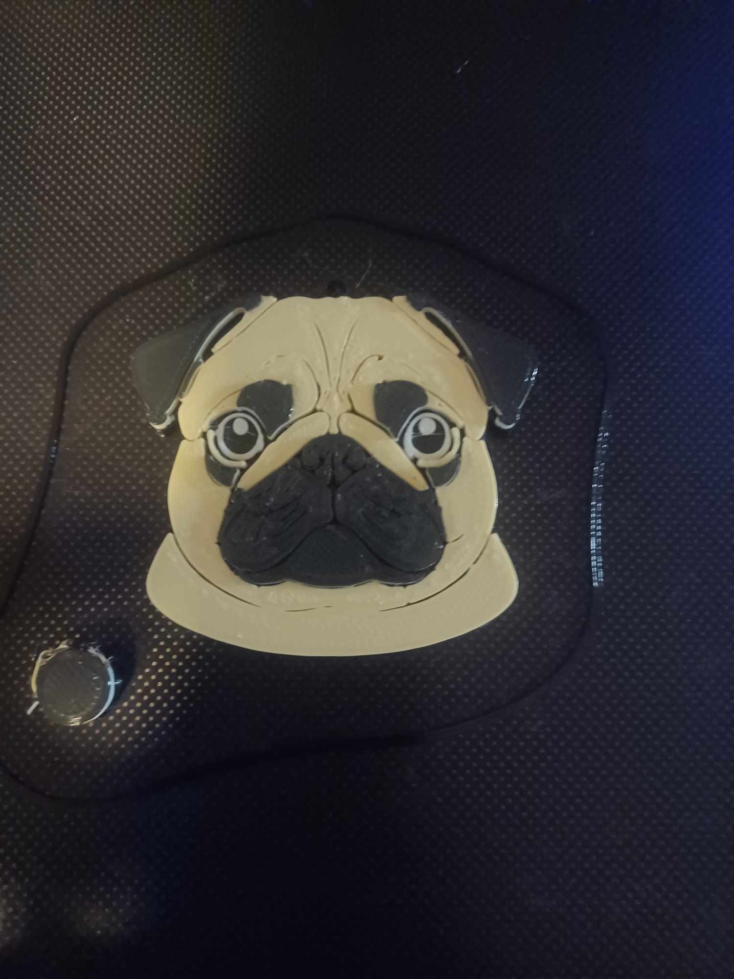 pug dog keychain puppy pooch key ring cute animal 3D print model - Mito3D