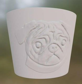pug flowerpot 3d print model - Mito3D
