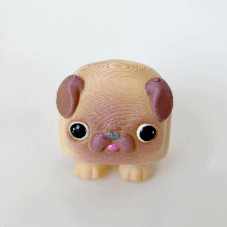 Mops albern Schichten Grün zappeln niedlich kawaii Spielzeug Kunst Hund Hündchen zappelt Spielzeuge Spaß 3d print model - Mito3D