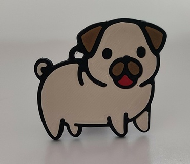 pug key chain fun free easy gift animal pet friend 3d print model - Mito3D