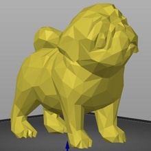 pug poly 3d print model - Mito3D