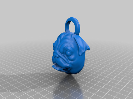 pug smiling keychain puppy accessories 3d print model - Mito3D
