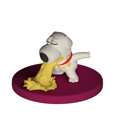 puke brian griffin art brain peter dog animal toy easter fan family guy 3d print model - Mito3D