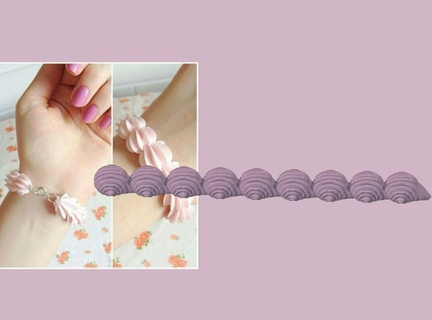 bracciali crema Fai llavero rosa carina kawaii decodificare deco dolce cibo lolita 3d print model - Mito3D