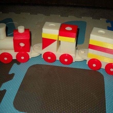 puxar brinquedo empilhamento quadra trem 3d print model - Mito3D