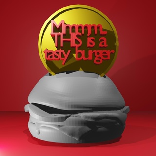 pulpe fiction hmm délicieux Burger 3d modèle art Vincent tarrantin 3d print model - Mito3D