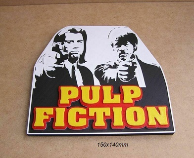pulp fiction jhon travolta samuel l jackson tarantino poster movie logo sign 3d print model - Mito3D