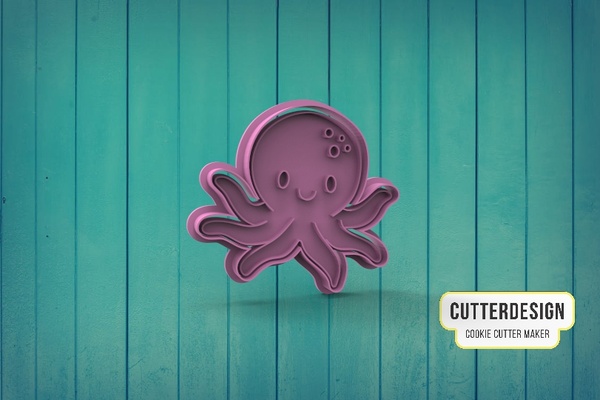 pulpo bebe baby octopus cookie cutter m2 home cortante de galletita cookies decoracion tortas cake decoration reposteria shop mar sea shower 3d print model - Mito3D