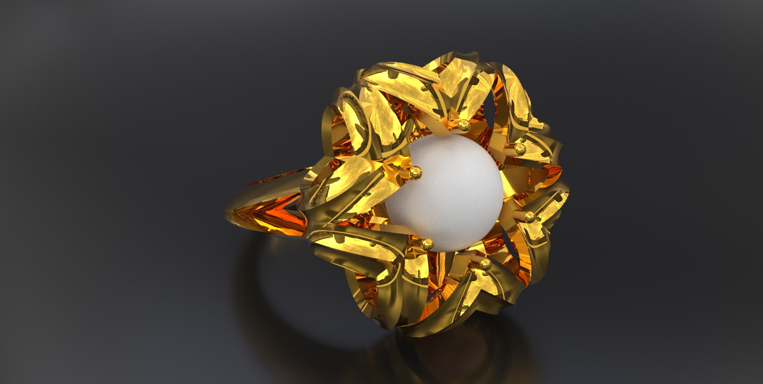 pulsar pearl ring jewelry star 3D print model - Mito3D