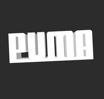 puma logo In piedi cartello simbolo Abiti 3d print model - Mito3D