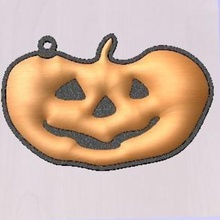 pumpkin home key ring halloween 3d print model - Mito3D