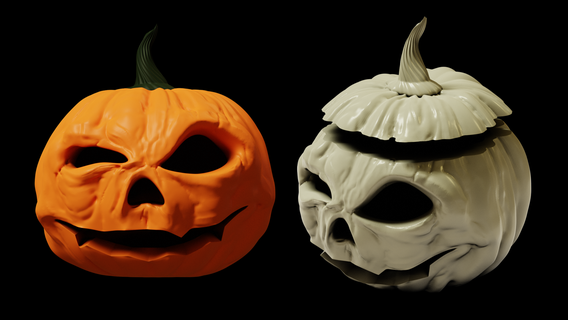 zucca arte scultura miniatura Halloween figura stampabile creatura mostro terrore 3d print model - Mito3D