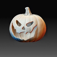 pumpkin 2 head high poly art character printable-model statue creatures 3d print model - Mito3D