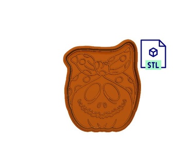 pumpkin bandana cookie cutter stamp set 2 piece file halloween 3d print model - Mito3D