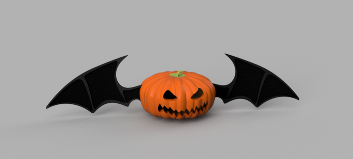 pumpkin bat halloween decoration 3d print model - Mito3D