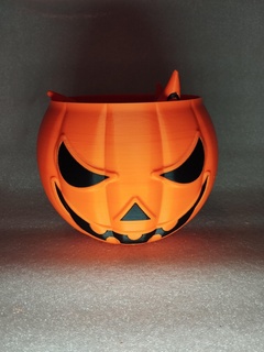 pumpkin bucket halloween candy orange spooky 3d print model - Mito3D