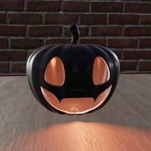 pumpkin cartoon cat art trevor henderson jack lantern decor room 3d print model - Mito3D