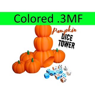 pumpkin dice tower colored3mf 3d print model - Mito3D