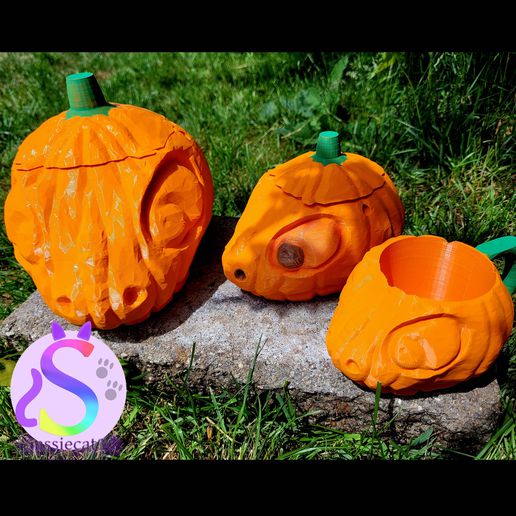 pumpkin dragon skull stein candy bowl trick treat bucket 3D print model - Mito3D