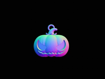 pumpkin earring halloween 3d print model - Mito3D