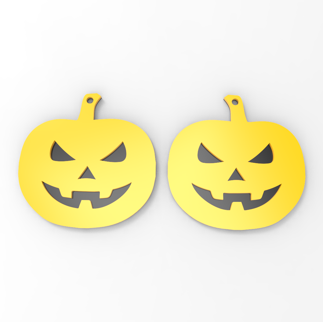 pumpkin earrings halloween jewelry 3D print model - Mito3D