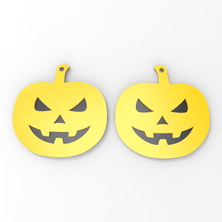 pumpkin earrings halloween jewelry 3d print model - Mito3D
