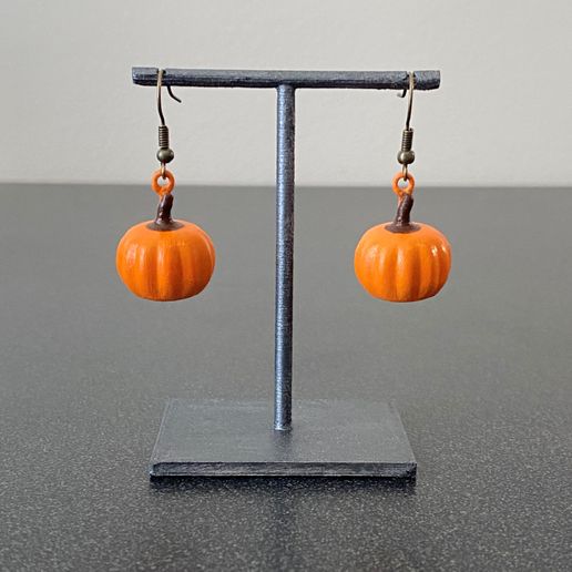 pumpkin earrings fall halloween cute simple jewelry pumpkins autumn accessories 3D print model - Mito3D