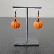 pumpkin earrings fall halloween cute simple jewelry pumpkins autumn accessories 3d print model - Mito3D