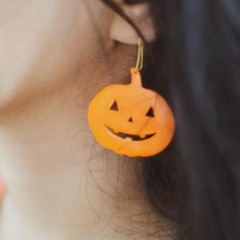 citrouille boucles d'oreilles bijoux 3dsimo gcode cura obj stl art la fête d'halloween d'orange pumkin boucle d'oreille des 3d print model - Mito3D