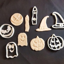 pumpkin ghost witch hat halloween cookie cutters 5 piece 1 set cutter gift 3d print model - Mito3D