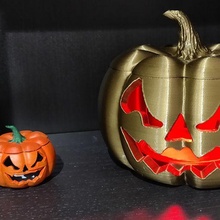 zucca Halloween caramella candela luce scatola gadget Jack lanterna guidato atmosfera 3d print model - Mito3D