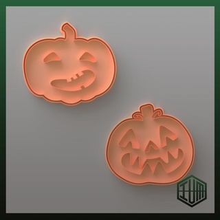 pumpkin halloween cookie cutter pack clay bat ghost witch 3d print model - Mito3D