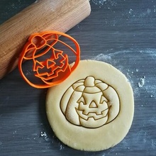 Kürbis Halloween Plätzchen Cutter Backen Teig gestalten Küche backen Kekse spekuloos 3d print model - Mito3D