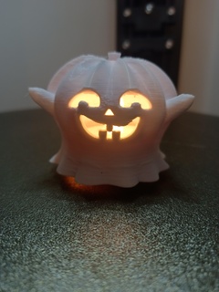 pumpkin halloween ghost spooky cute scary decoration evil 3d print model - Mito3D