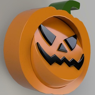 pumpkin halloween gyroscope keychain jack-o'-lantern spooky scary fun toy print place gyro spinner stress ansiety relief spinning gift cute present 3d print model - Mito3D