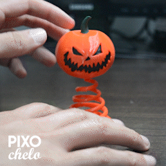 pumpkin halloween jumping spring terror spiral orange dead 3d print model - Mito3D