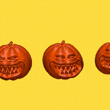 pumpkin halloween set 7 pieces hallowen pumkin horror ghost night terror candle party 3d print model - Mito3D