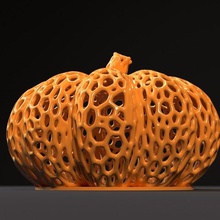 pumpkin halloween art sculptures sweet juicy horror food celebration nature vegetable voronoi printing 3d 3d print model - Mito3D