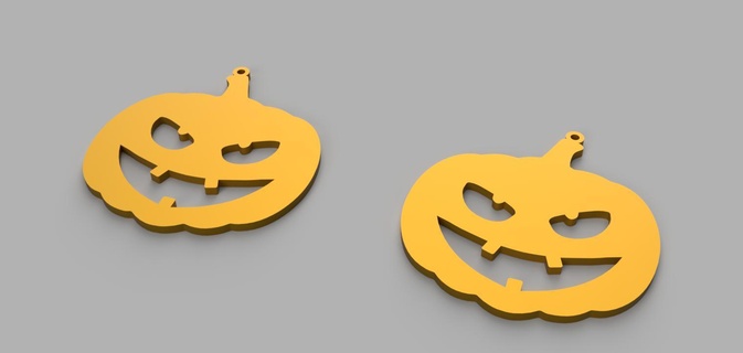 pumpkin hallowen earrings v2 halloween scary 3d print model - Mito3D