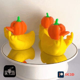 pumpkin head middle finger duck - supports Home jeep rude fuck you rubber halloween decor home funny joke gift cute 3mf bambu lab color print 3d print model - Mito3D