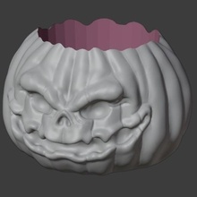 pumpkin jar gadget monster halloween horror comedy head candy toy custom 3d print model - Mito3D