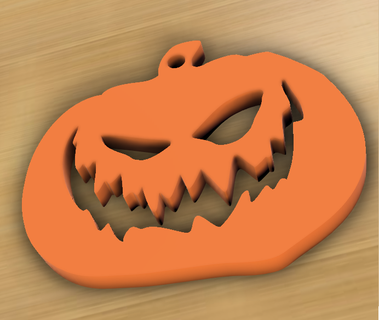pumpkin keychain - halloween cyberhawk3d nightmare scary ghost carve face art toy key chain wall festive 3d print model - Mito3D