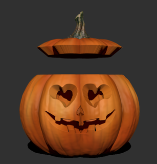 pumpkin lid 04 Home halloween expressions lamp candleholder decoration orange party lantern candle horror sweets jokes trick or threat carving cover 3d print model - Mito3D