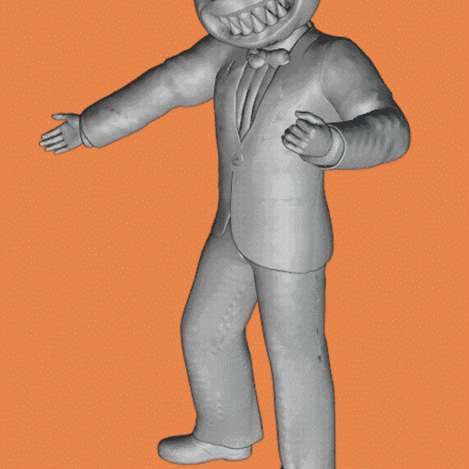 Kürbis männlich Kopf sitzen Halloween Tabelle Platzhalter Grusel Geist Nacht Terror Kerze Party 3D print model - Mito3D